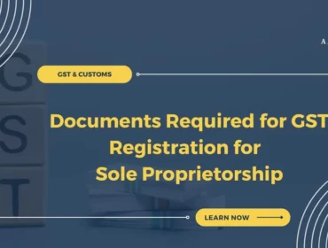 documents required for gst registration for sole proprietorship