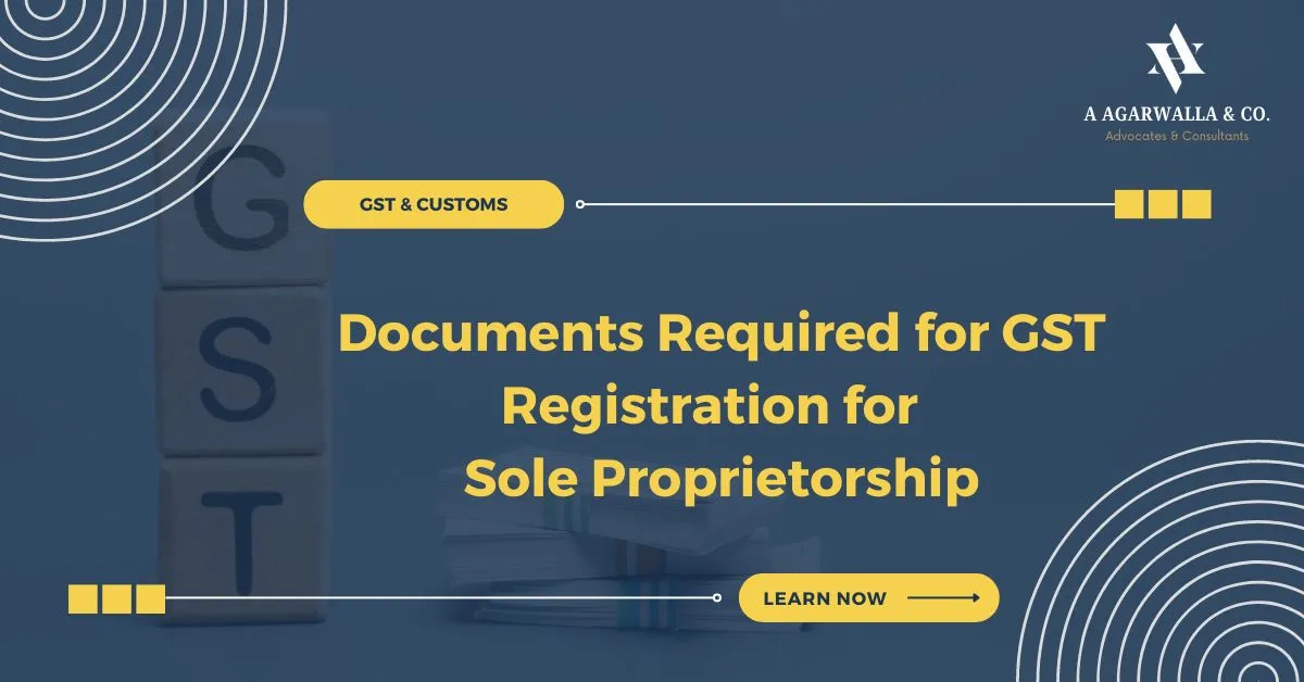 documents required for gst registration for sole proprietorship